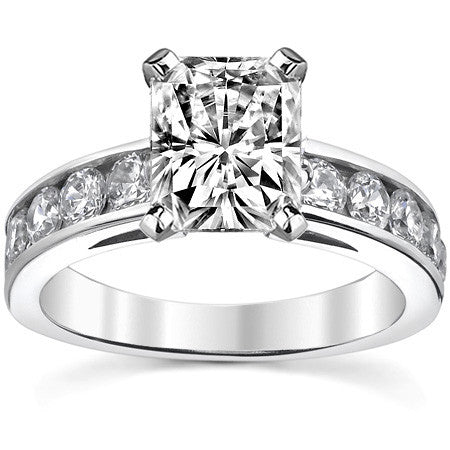 Round Brilliant Moissanite Channel-Set Engagement Ring (1ct, 3mm)