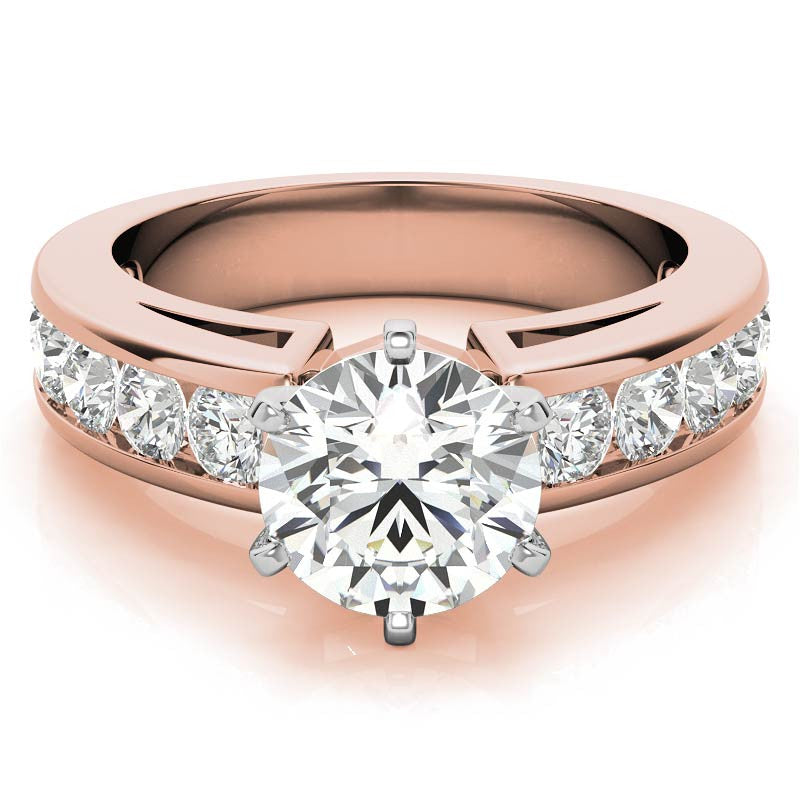 Round Brilliant Moissanite Channel-Set Engagement Ring (1ct, 3mm)