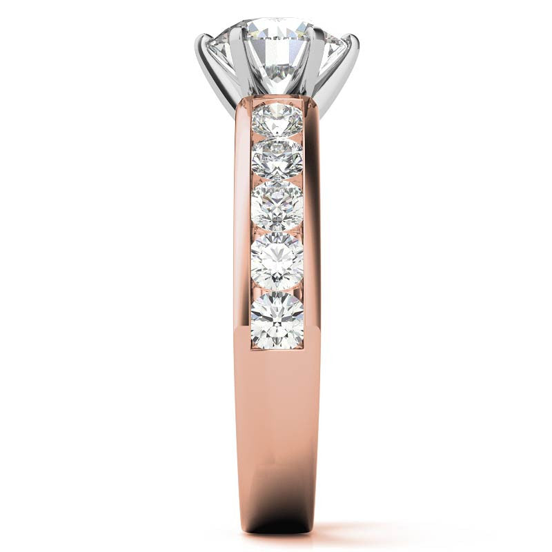 Round Brilliant Moissanite Channel-Set Engagement Ring (1ct, 3mm)