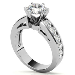 Round Brilliant Moissanite Channel-Set Engagement Ring (1ct, 3mm)