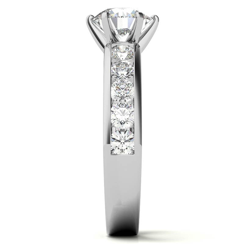 Round Brilliant Moissanite Channel-Set Engagement Ring (1ct, 3mm)