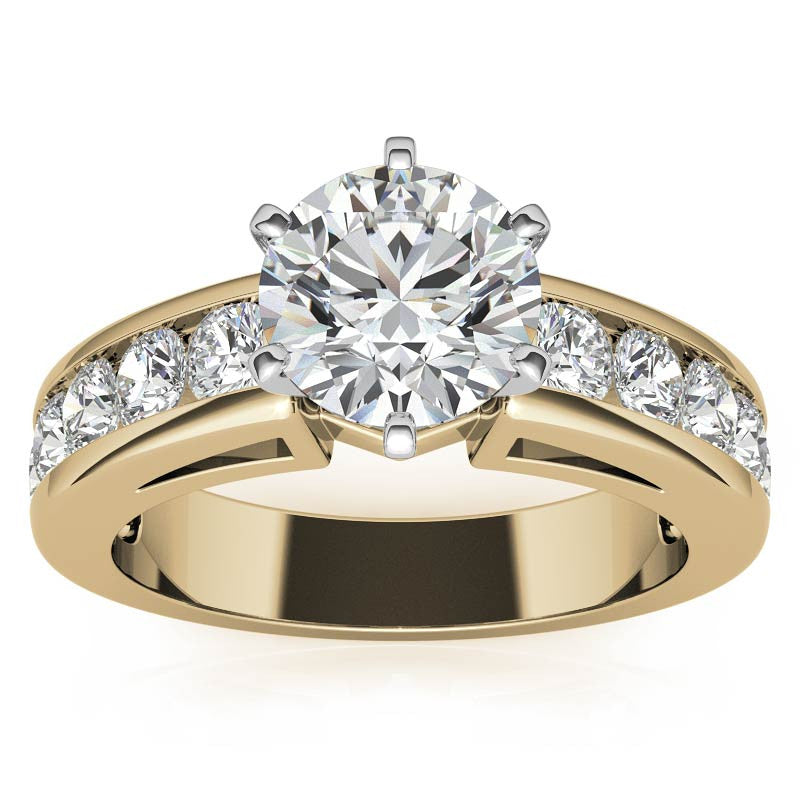 Round Brilliant Moissanite Channel-Set Engagement Ring (1ct, 3mm)