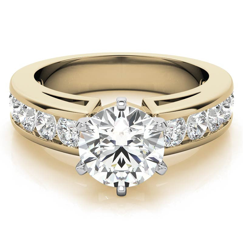 Round Brilliant Moissanite Channel-Set Engagement Ring (1ct, 3mm)