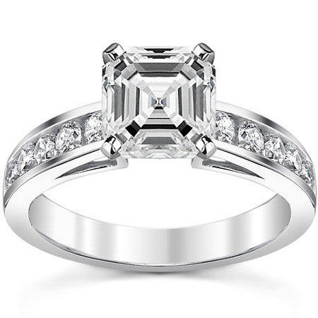 Round Brilliant Moissanite Channel-Set Engagement Ring (0.6ct, 2.5mm)