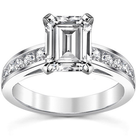 Round Brilliant Moissanite Channel-Set Engagement Ring (0.6ct, 2.5mm)