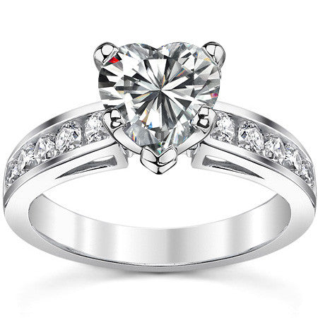 Round Brilliant Moissanite Channel-Set Engagement Ring (0.6ct, 2.5mm)