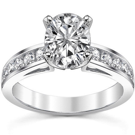 Round Brilliant Moissanite Channel-Set Engagement Ring (0.6ct, 2.5mm)
