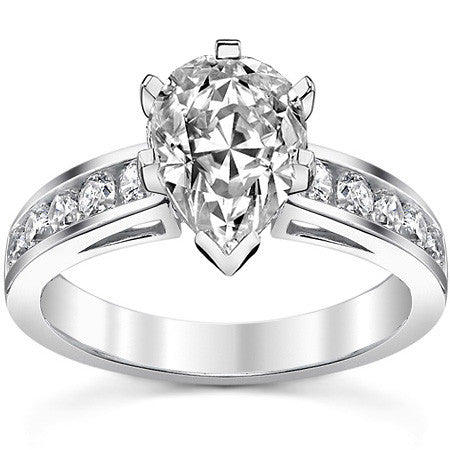 Round Brilliant Moissanite Channel-Set Engagement Ring (0.6ct, 2.5mm)
