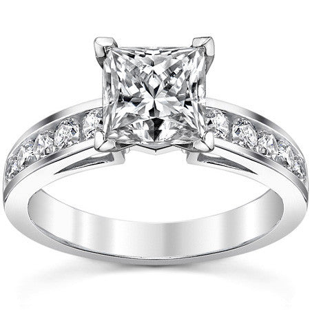 Round Brilliant Moissanite Channel-Set Engagement Ring (0.6ct, 2.5mm)