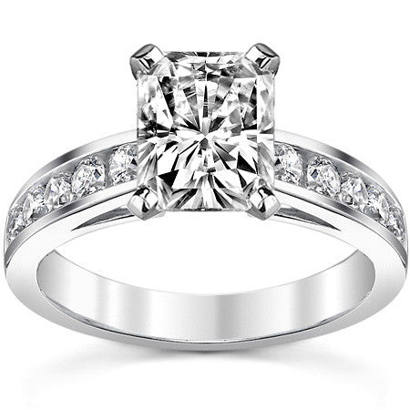 Round Brilliant Moissanite Channel-Set Engagement Ring (0.6ct, 2.5mm)