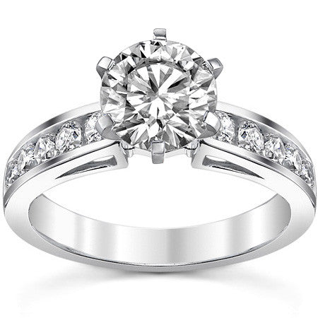 Round Brilliant Moissanite Channel-Set Engagement Ring (0.6ct, 2.5mm)