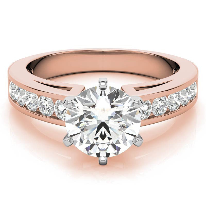 Round Brilliant Moissanite Channel-Set Engagement Ring (0.6ct, 2.5mm)