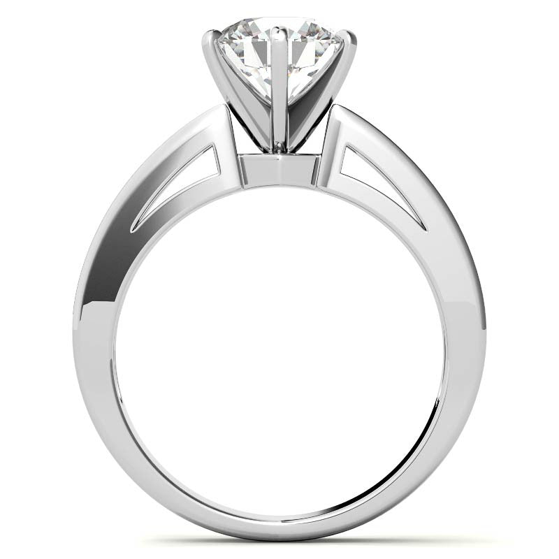 Round Brilliant Moissanite Channel-Set Engagement Ring (0.6ct, 2.5mm)