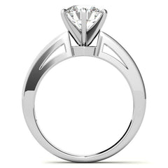Round Brilliant Moissanite Channel-Set Engagement Ring (0.6ct, 2.5mm)