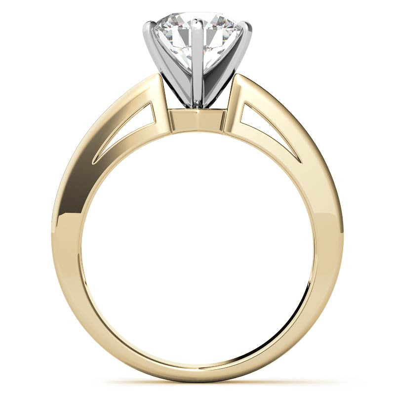 Round Brilliant Moissanite Channel-Set Engagement Ring (0.6ct, 2.5mm)