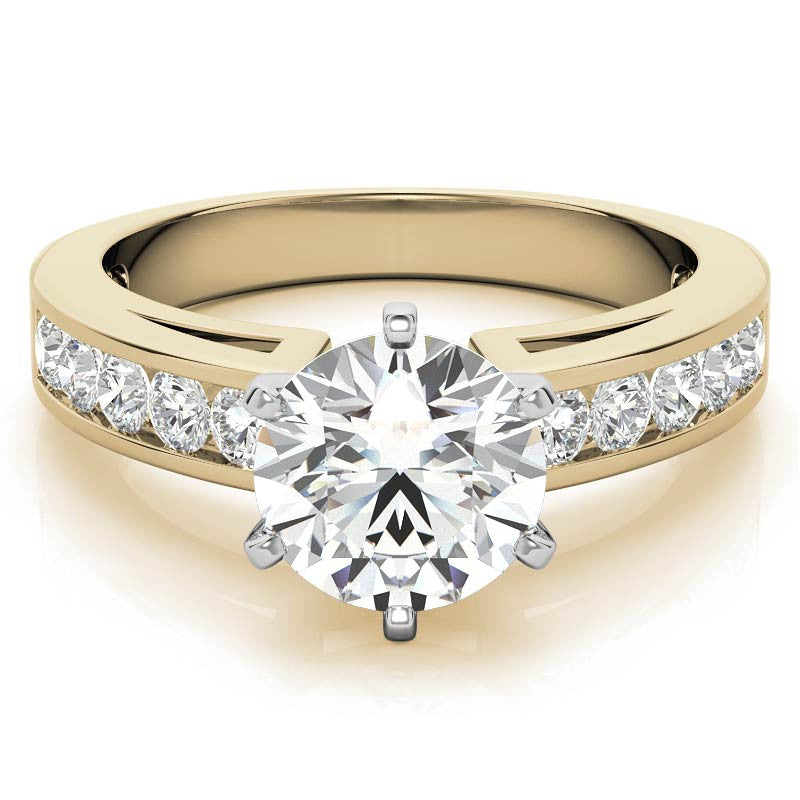Round Brilliant Moissanite Channel-Set Engagement Ring (0.6ct, 2.5mm)