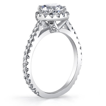 Round Halo Moissanite Engagement Ring