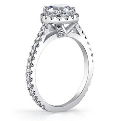 Round Halo Moissanite Engagement Ring