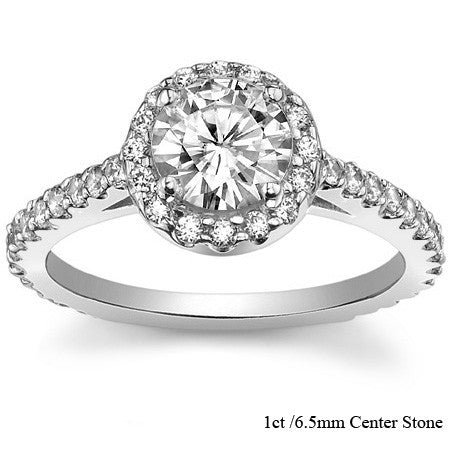 Round Halo Moissanite Engagement Ring