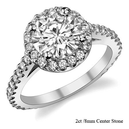 Round Halo Moissanite Engagement Ring