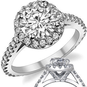 Round Halo Moissanite Engagement Ring