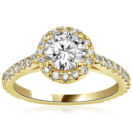 Round Halo Moissanite Engagement Ring