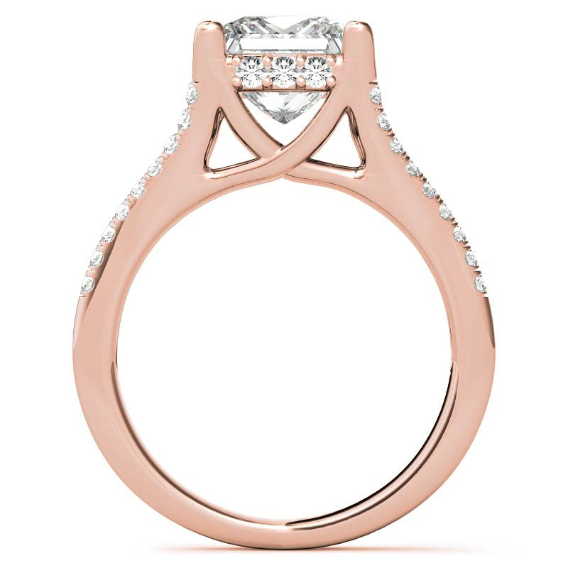Princess Split Shank Trellis Moissanite Engagement Ring