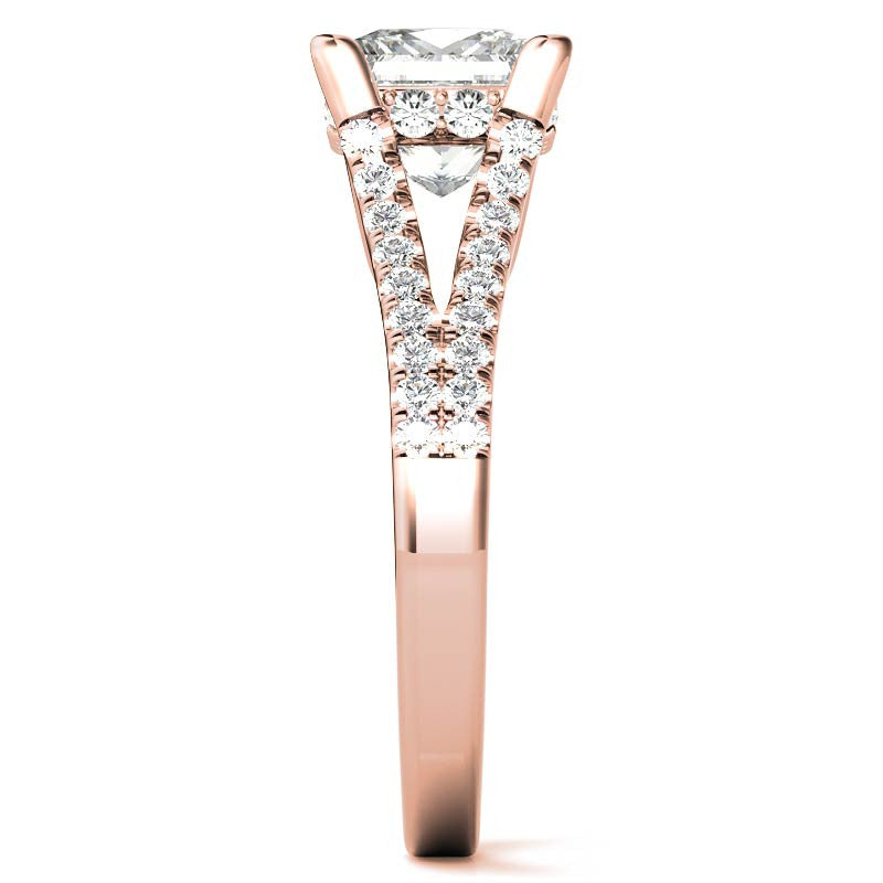 Princess Split Shank Trellis Moissanite Engagement Ring