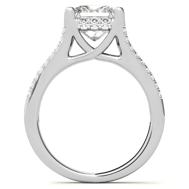 Princess Split Shank Trellis Moissanite Engagement Ring