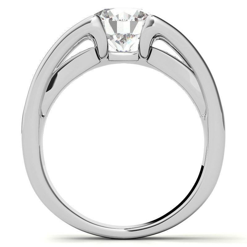 Round & Princess Modern Moissanite Engagement Ring