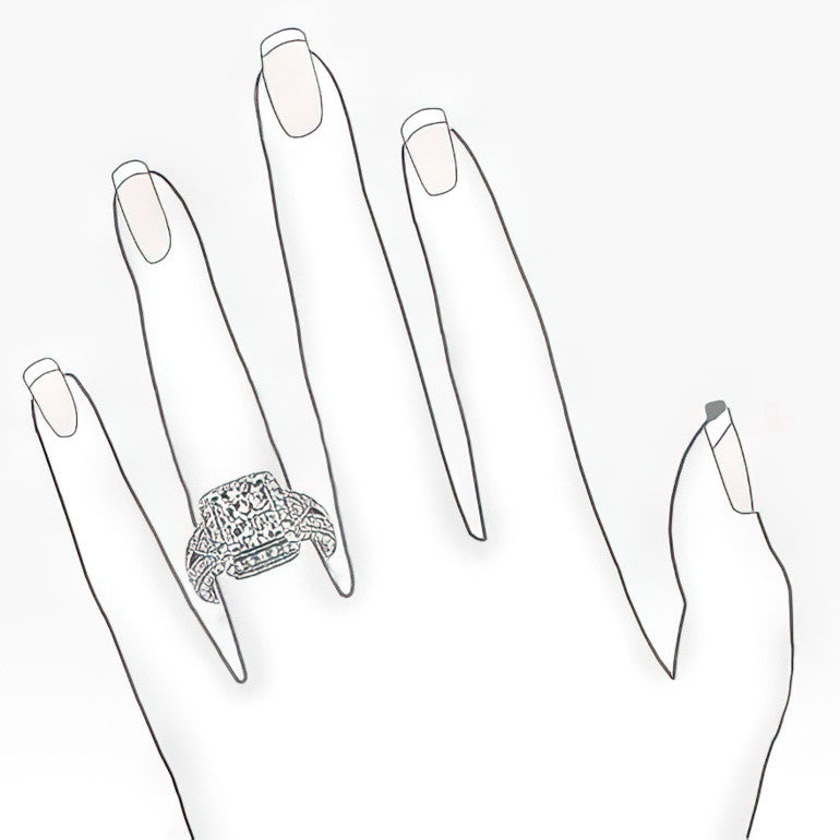 Radiant/Emerald Halo Antique Moissanite Engagement Ring