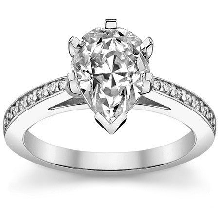 Round Brilliant Moissanite Cathedral Engagement Ring (.18ct)