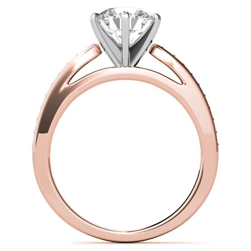Round Brilliant Moissanite Cathedral Engagement Ring (.18ct)