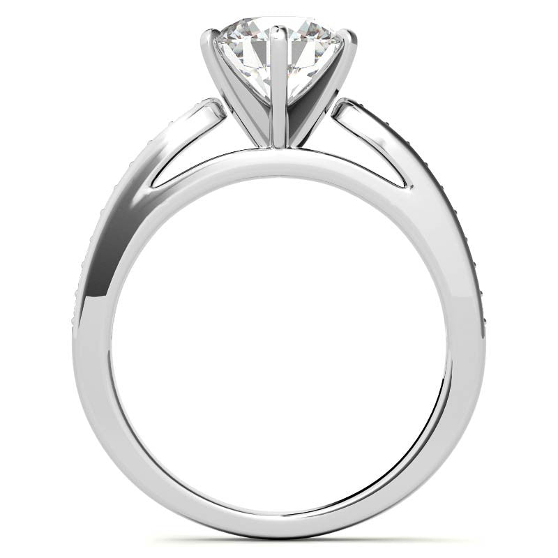 Round Brilliant Moissanite Cathedral Engagement Ring (.18ct)