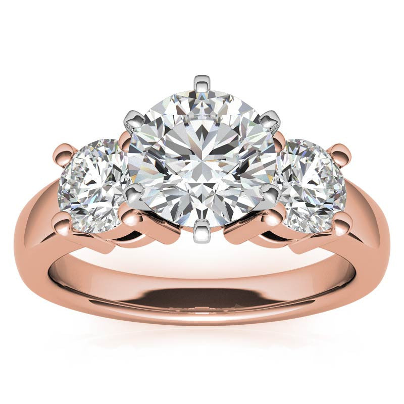Moissanite with round Side Stones Engagement Ring Setting,1.0ct