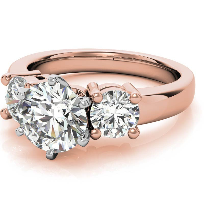 Moissanite with round Side Stones Engagement Ring Setting,1.0ct