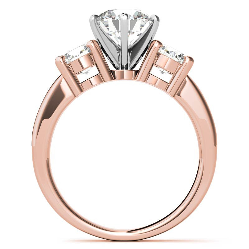 Moissanite with round Side Stones Engagement Ring Setting,1.0ct