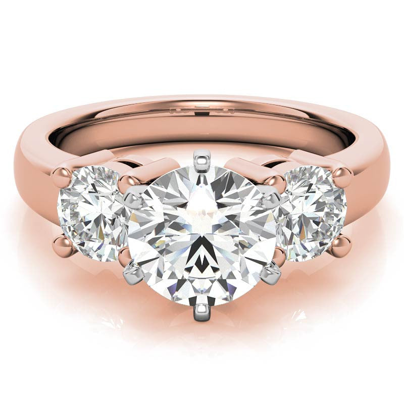 Moissanite with round Side Stones Engagement Ring Setting,1.0ct