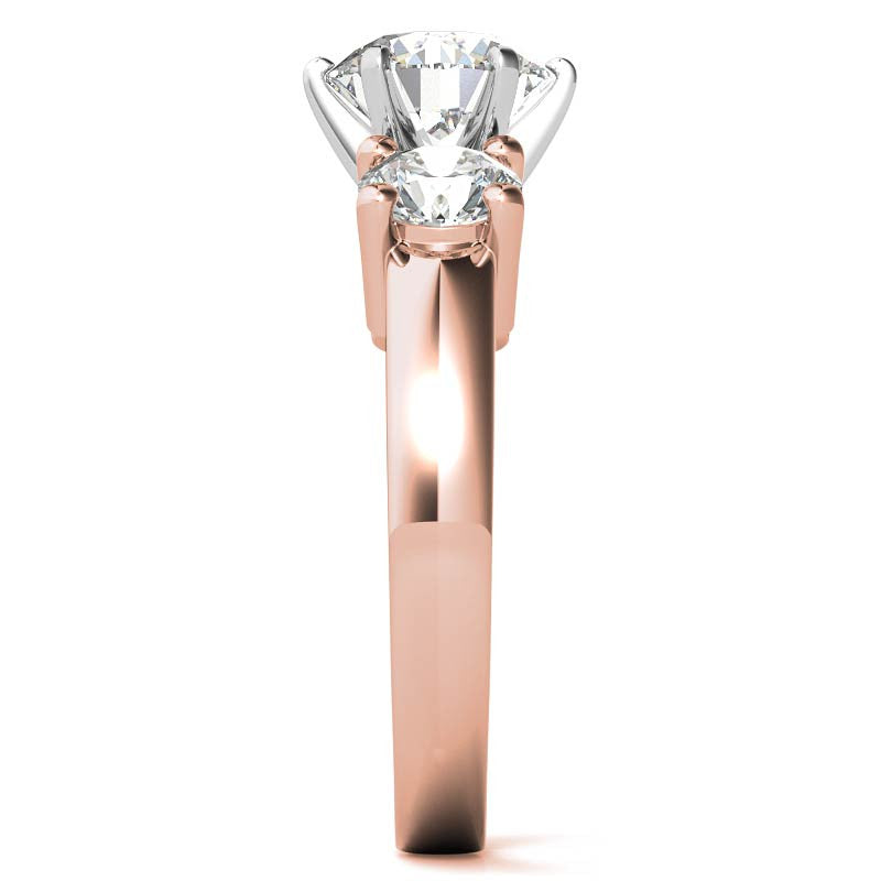 Moissanite with round Side Stones Engagement Ring Setting,1.0ct