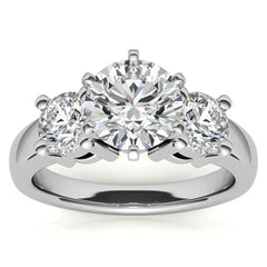 Moissanite with round Side Stones Engagement Ring Setting,1.0ct