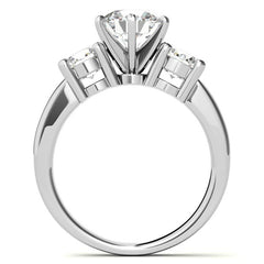 Moissanite with round Side Stones Engagement Ring Setting,1.0ct