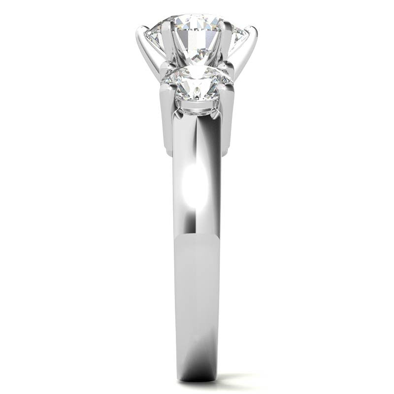 Moissanite with round Side Stones Engagement Ring Setting,1.0ct