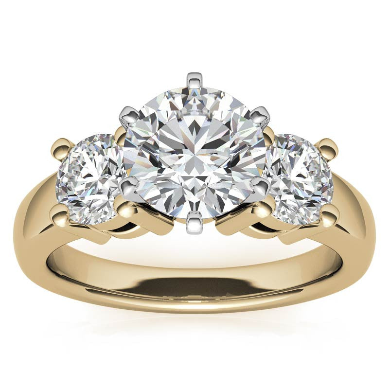 Moissanite with round Side Stones Engagement Ring Setting,1.0ct