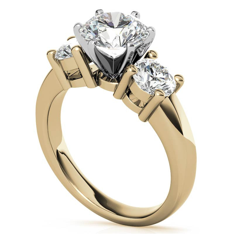 Moissanite with round Side Stones Engagement Ring Setting,1.0ct