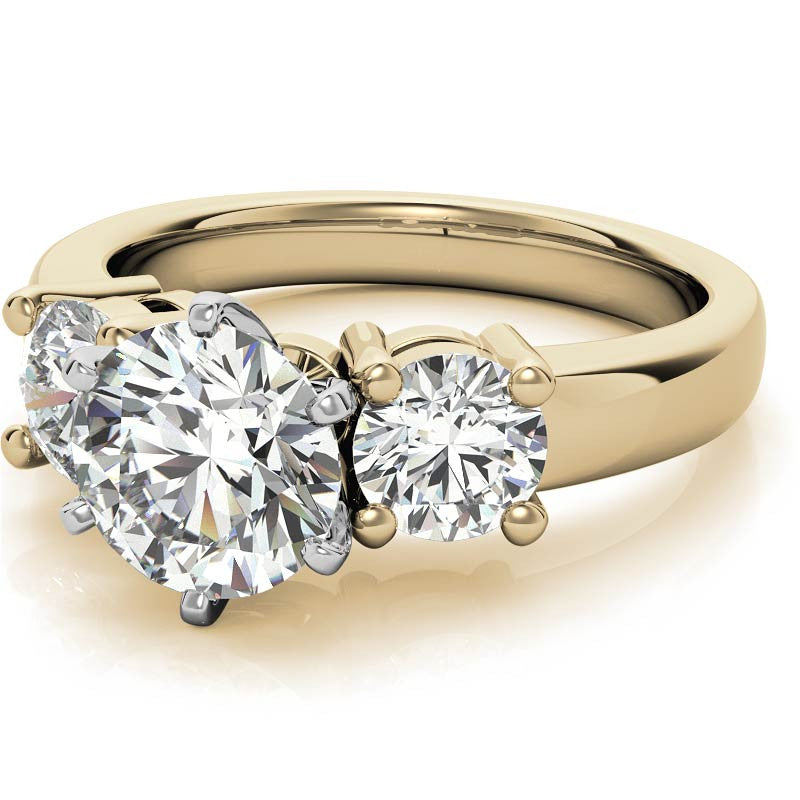 Moissanite with round Side Stones Engagement Ring Setting,1.0ct