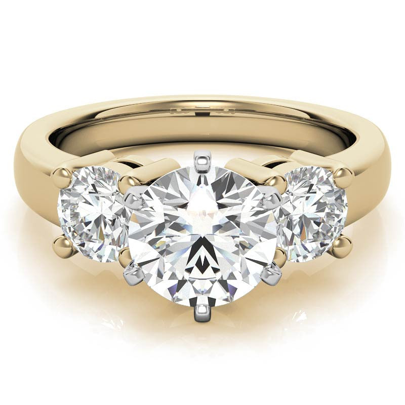 Moissanite with round Side Stones Engagement Ring Setting,1.0ct
