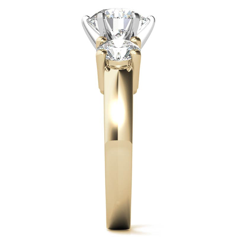 Moissanite with round Side Stones Engagement Ring Setting,1.0ct