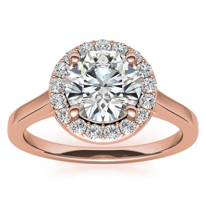 Round Halo Moissanite Engagement Ring