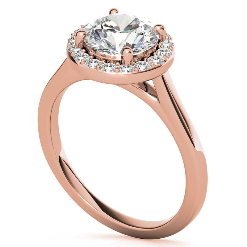 Round Halo Moissanite Engagement Ring