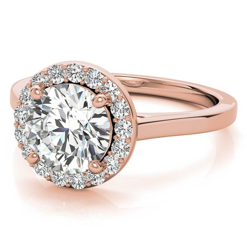 Round Halo Moissanite Engagement Ring